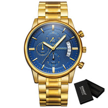 Load image into Gallery viewer, BOAMIGO Men Watch Chronograph Sport Mens Watches Top Brand Luxury Waterproof Full Steel Quartz Gold Clock Men Relogio Masculino