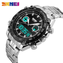 Load image into Gallery viewer, SKMEI Fashion Sports Watch Men 3Bar Waterproof Luxury Watches Stainless Steel Dual Display Wristwatches reloj hombre 1204