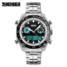 Load image into Gallery viewer, SKMEI Fashion Sports Watch Men 3Bar Waterproof Luxury Watches Stainless Steel Dual Display Wristwatches reloj hombre 1204