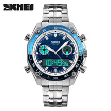 Load image into Gallery viewer, SKMEI Fashion Sports Watch Men 3Bar Waterproof Luxury Watches Stainless Steel Dual Display Wristwatches reloj hombre 1204