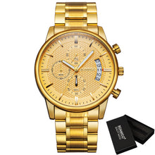 Load image into Gallery viewer, BOAMIGO Men Watch Chronograph Sport Mens Watches Top Brand Luxury Waterproof Full Steel Quartz Gold Clock Men Relogio Masculino