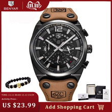 Load image into Gallery viewer, BENYAR Mens Watches Military Army Chronograph Watch Brand Luxury Sports Casual Waterproof Male Watch Quartz Man Wristwatch XFCS